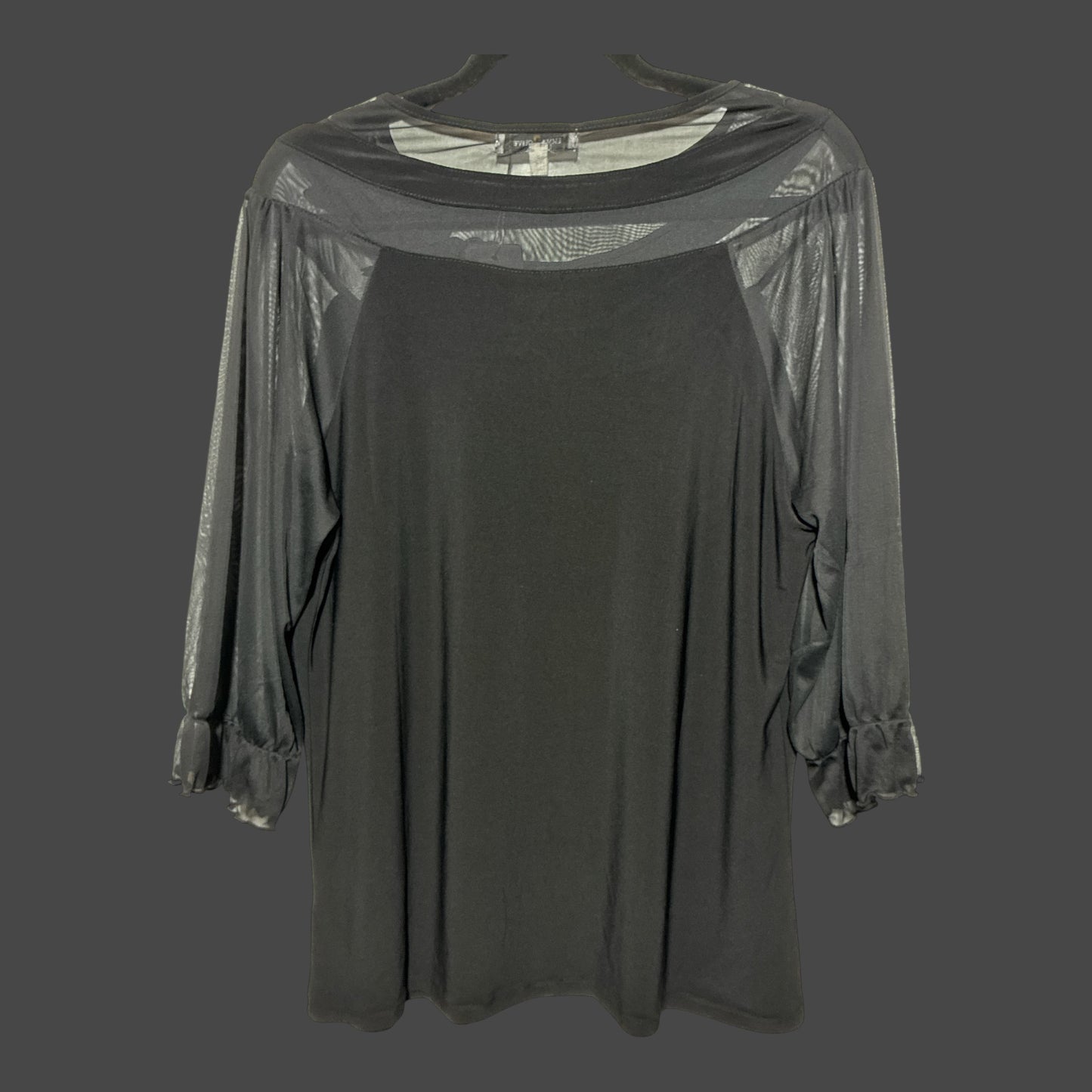 Extra Large Emma & Olive Mesh Velvet Floral Top
