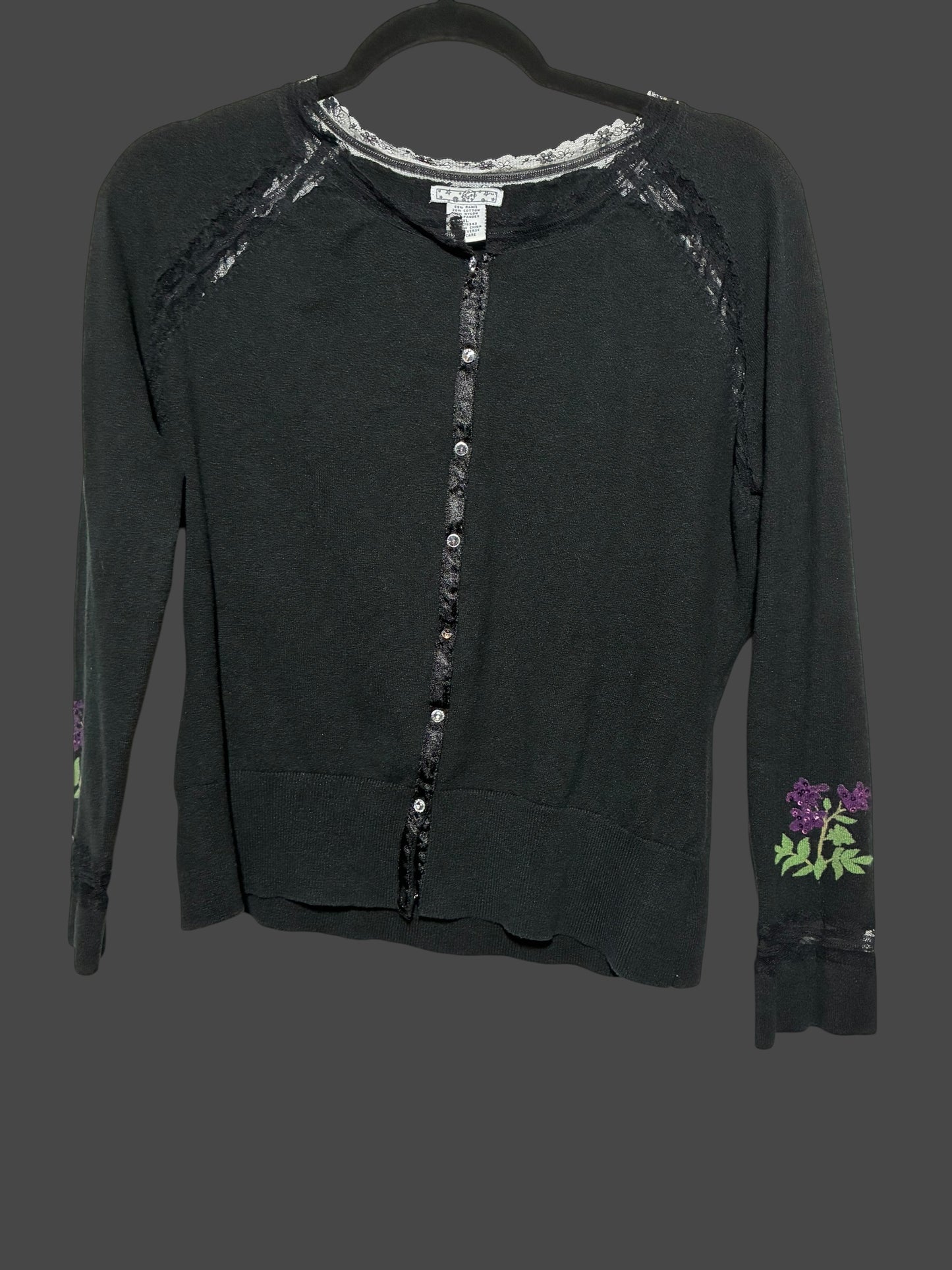 X-Large Floral and Lace Cardigan