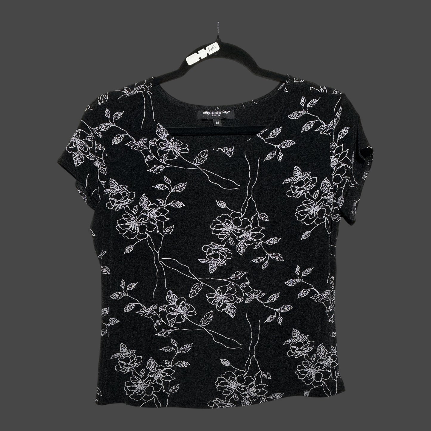 Medium Briggs New York Floral Short Sleeve Top
