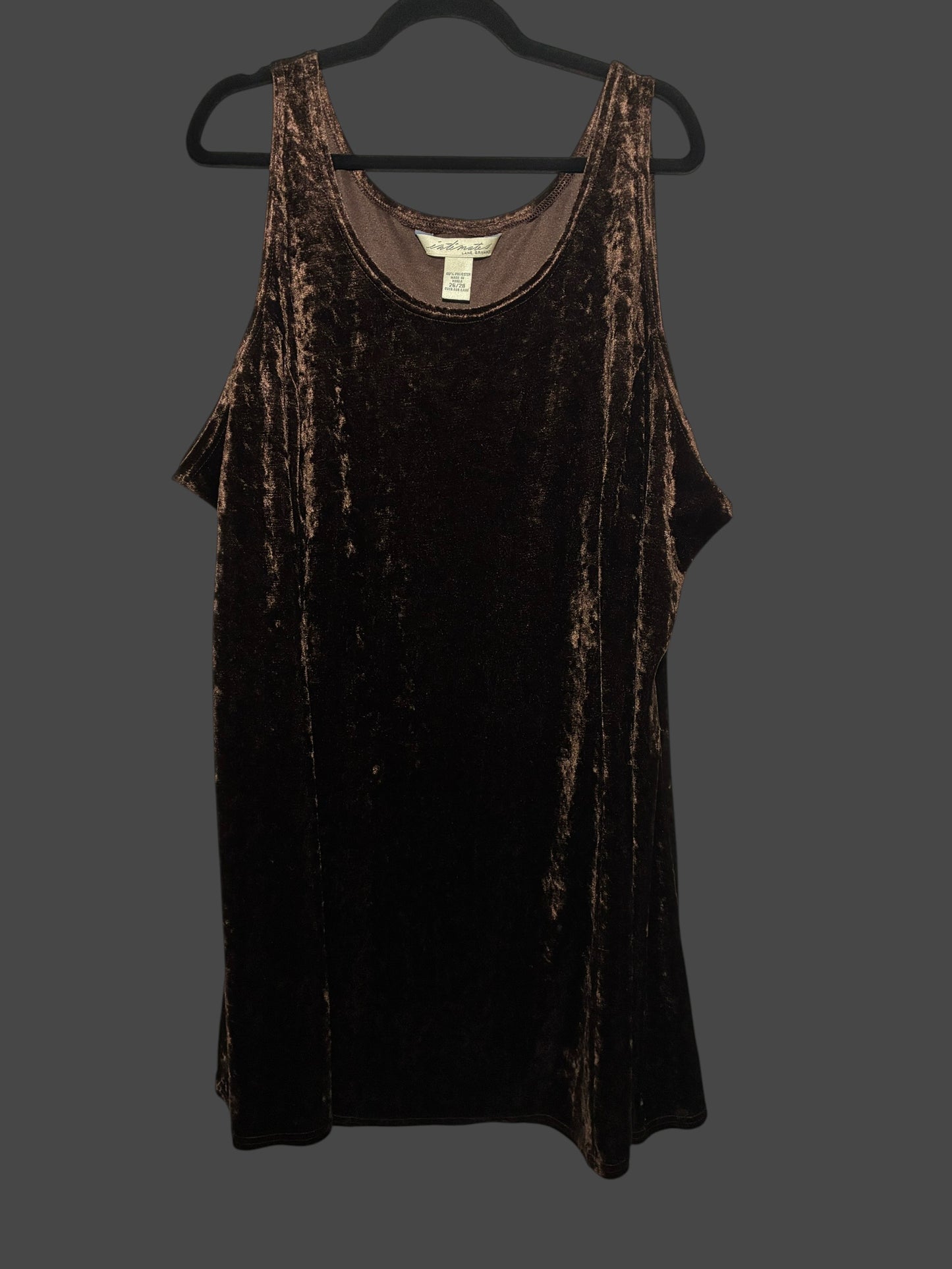 Size 26/28 Brown Velvet Sleeveless Dress