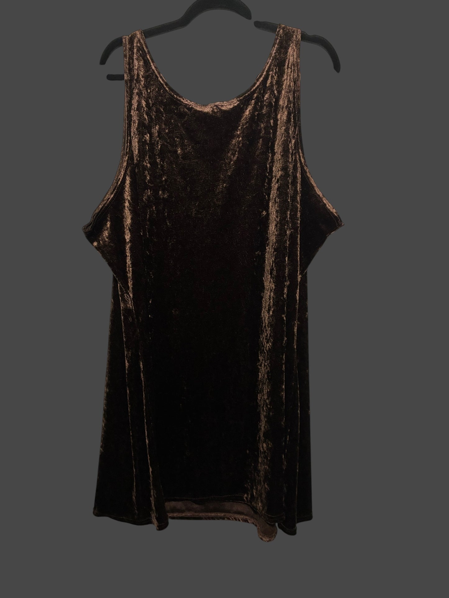 Size 26/28 Brown Velvet Sleeveless Dress