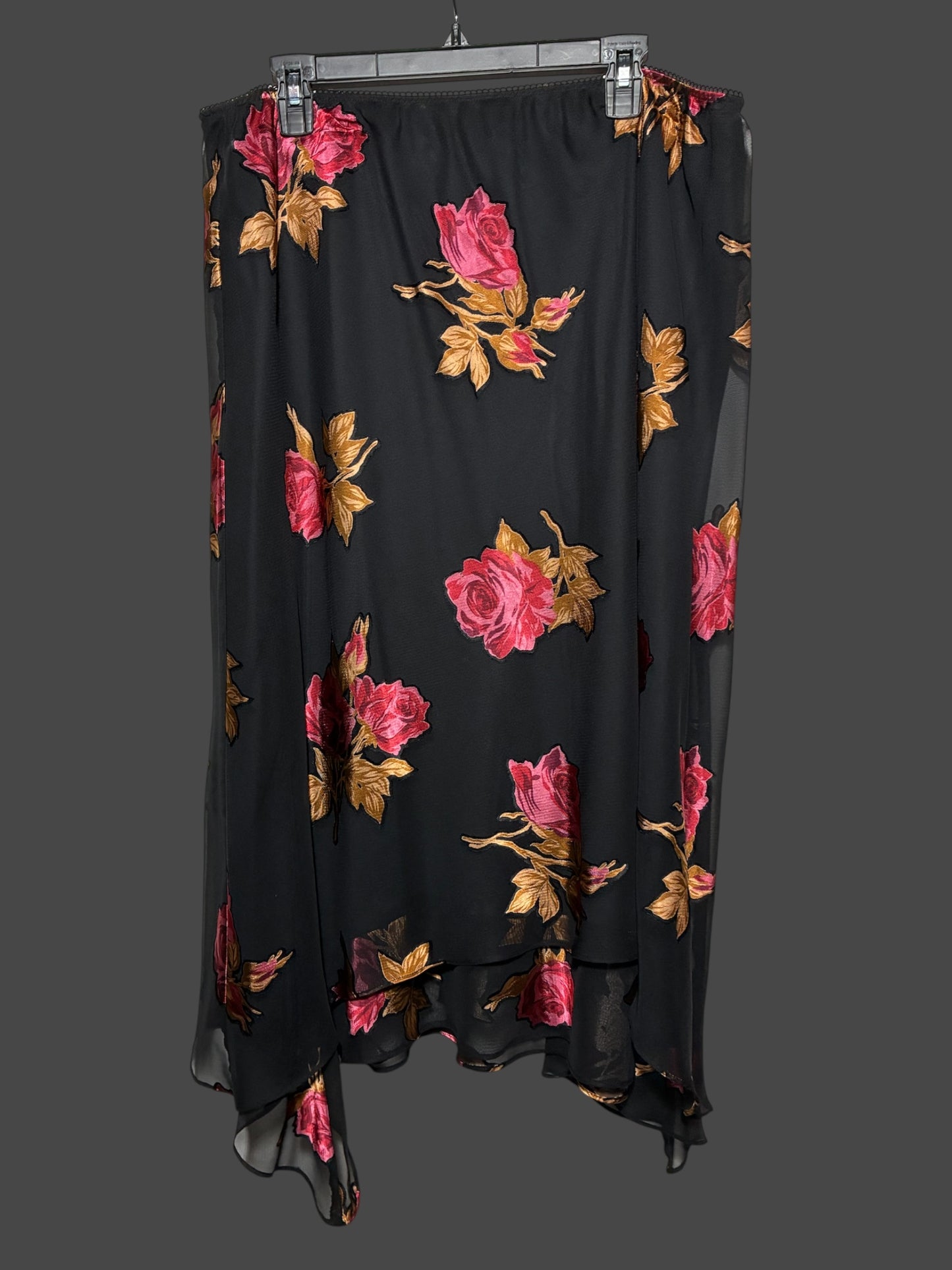 Size 20 Y2K Vintage Rose Maxi Skirt