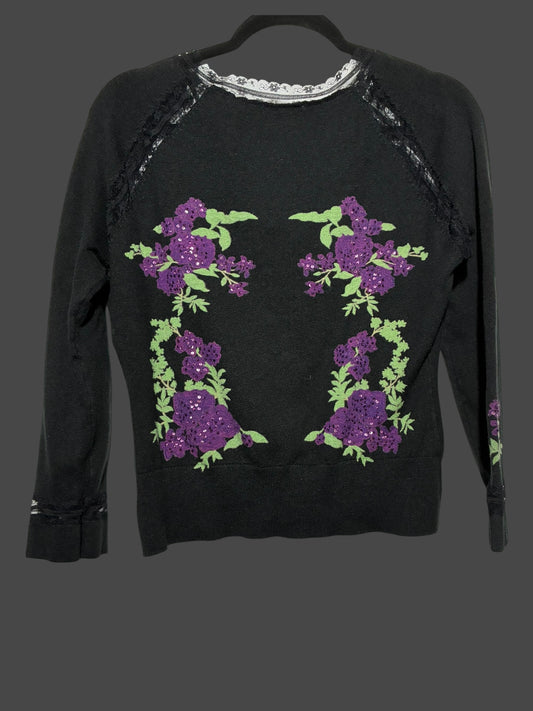 X-Large Floral and Lace Cardigan