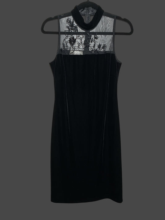 Size 4 Vintage Mesh Floral Velvet Dress
