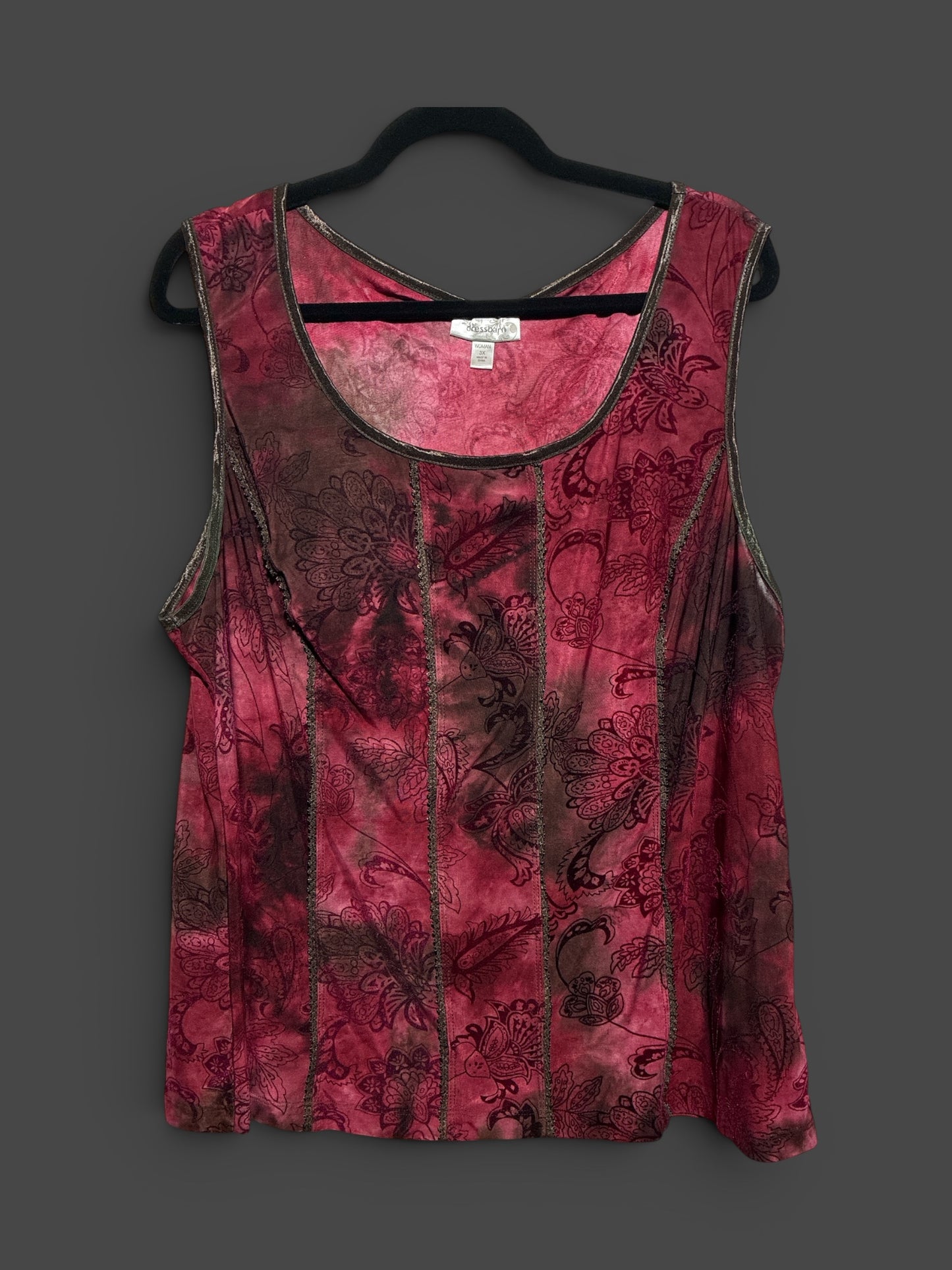3X Dark Floral Tank Top