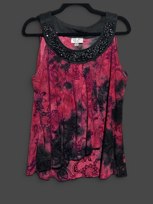 XL Floral Beaded Tank Top